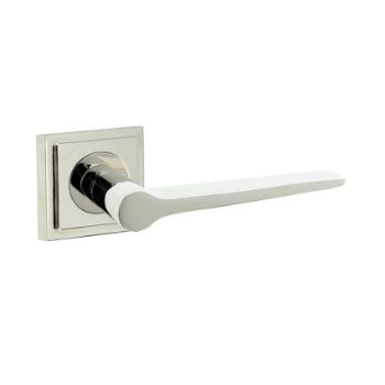 Knightsbridge Lever on a Stepped Square Rose - Polished Nickel - BUR20PN BUR152PN Knightsbridge Lever on a Stepped Square Rose - Polished Nickel - BUR20PN BUR152PN