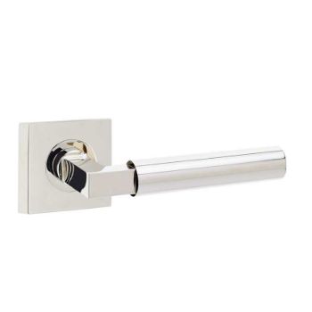Westminster Lever on a Plain Square Rose - Polished Nickel - BUR30PN BUR150PN Westminster Lever on a Plain Square Rose - Polished Nickel - BUR30PN BUR150PN