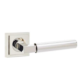 Westminster Lever on a Stepped Square Rose - Polished Nickel - BUR30PN BUR152PN Westminster Lever on a Stepped Square Rose - Polished Nickel - BUR30PN BUR152PN