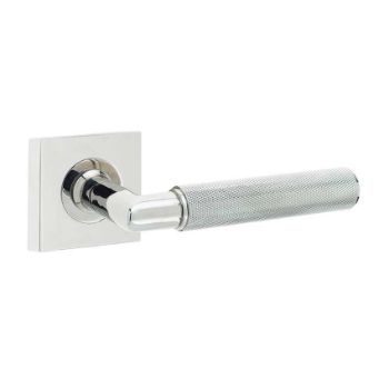Piccadilly Lever on a Plain Square Rose - Polished Nickel - BUR40PN BUR150PN Piccadilly Lever on a Plain Square Rose - Polished Nickel - BUR40PN BUR150PN