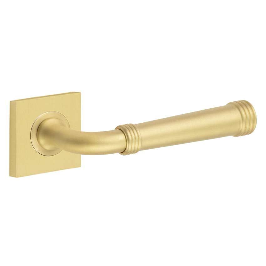 Highgate Lever on a Plain Square Rose - Satin Brass - BUR35SB BUR150SB 