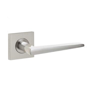 Mayfair Lever on a Plain Square Rose - Satin Nickel - BUR10SN BUR150SN Mayfair Lever on a Plain Square Rose - Satin Nickel - BUR10SN BUR150SN