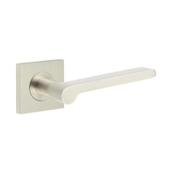 Fitzrovia Lever on a Plain Square Rose - Satin Nickel - BUR15SN BUR150SN Fitzrovia Lever on a Plain Square Rose - Satin Nickel - BUR15SN BUR150SN