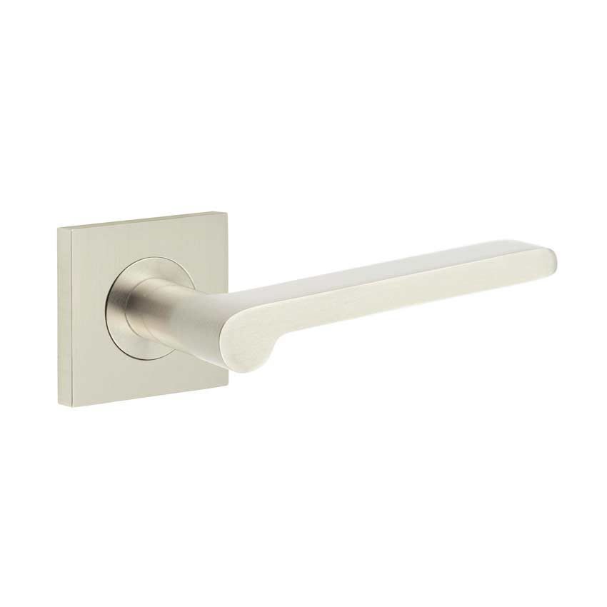 Fitzrovia Lever on a Plain Square Rose - Satin Nickel - BUR15SN BUR150SN