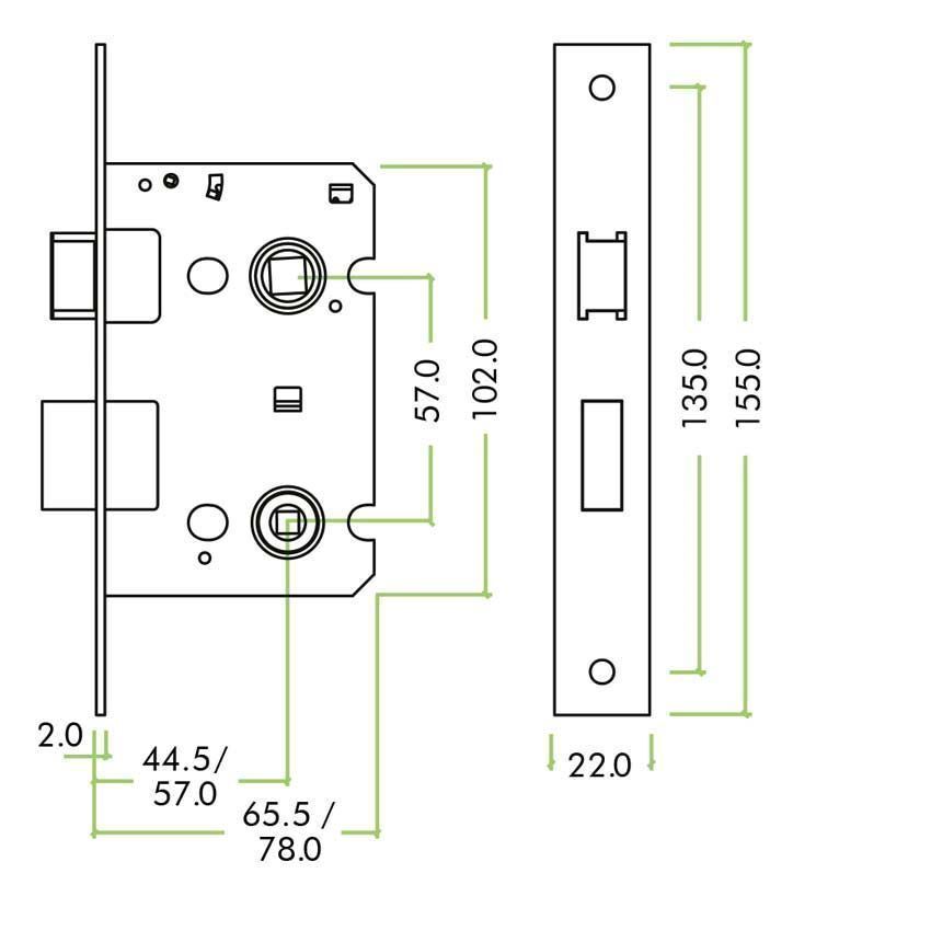 Simply Door Handles, Contract Bathroom Door Lock - ZBC | Simply Door ...