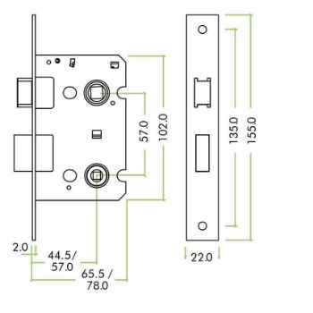 Bathroom door locks sizes