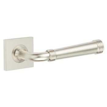 Highgate Lever on a Plain Square Rose - Satin Nickel - BUR35SN BUR150SN Highgate Lever on a Plain Square Rose - Satin Nickel - BUR35SN BUR150SN