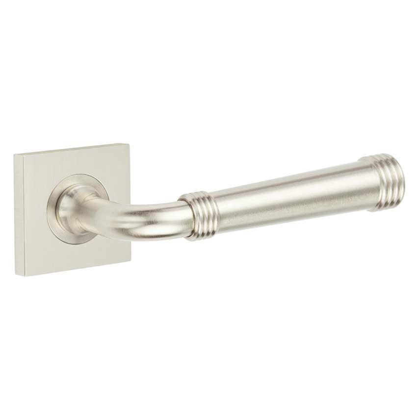 Highgate Lever on a Plain Square Rose - Satin Nickel - BUR35SN BUR150SN