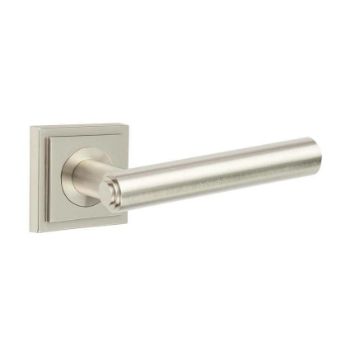 Richmond Lever on a Stepped Square Rose - Satin Nickel - BUR45SN BUR152SN Richmond Lever on a Stepped Square Rose - Satin Nickel - BUR45SN BUR152SN