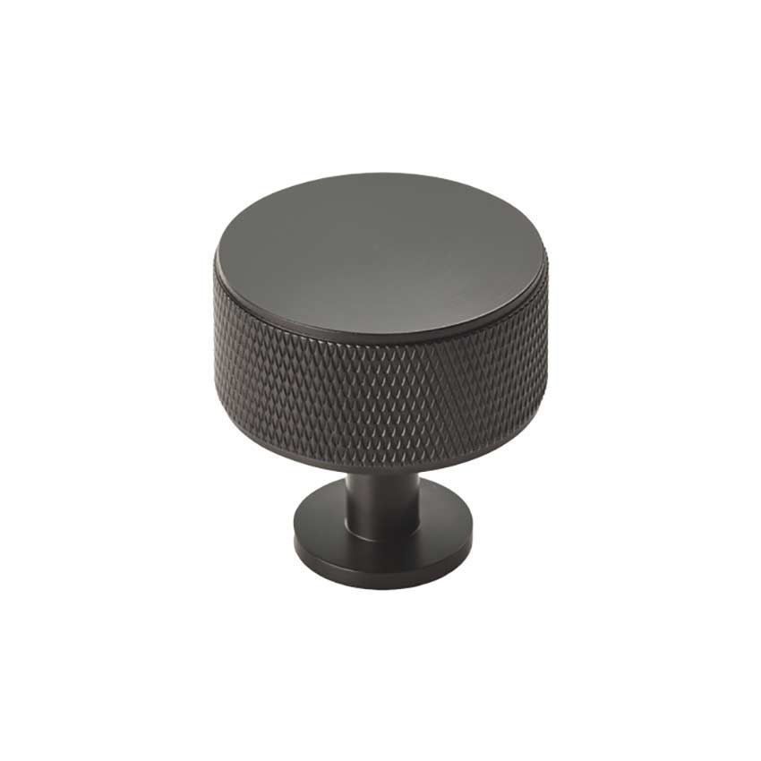 Knurled Radio Cabinet Knob in Matt Black - FTD703MB