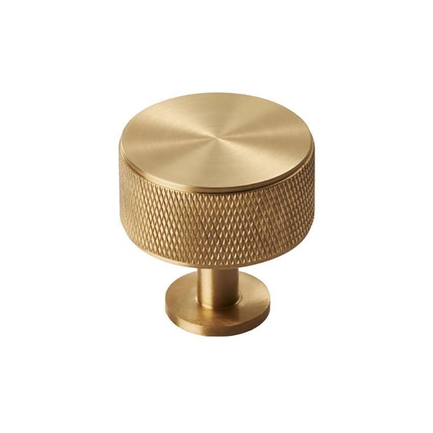 Knurled Radio Cabinet Knob in Satin Brass - FTD703SB