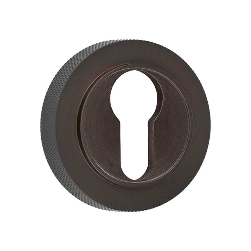 Burlington Euro Profile Escutcheon with a Knurled Rose - Dark Bronze - BUR61DB BUR75DB 