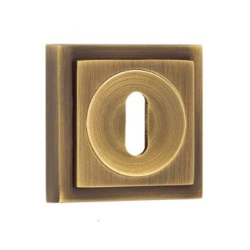 Burlington Standard Profile Escutcheon on a Stepped Square Rose - Antique Brass- BUR60AB BUR173AB Burlington Standard Profile Escutcheon on a Stepped Square Rose - Antique Brass- BUR60AB BUR173AB