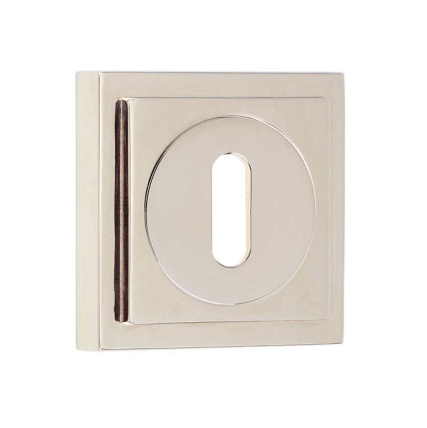 Burlington Standard Profile Escutcheon on a Stepped Square Rose - Polished Nickel - BUR60PN BUR173PN 