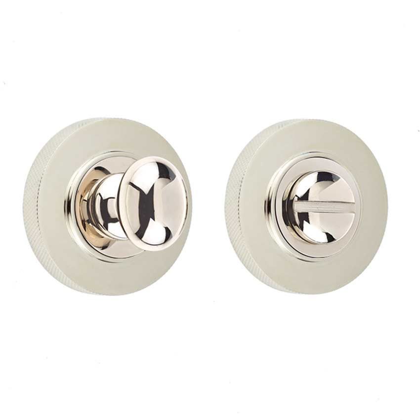 Burlington Turn and Release with Knurled Rose- Polished Nickel - BUR80PN BUR55PN