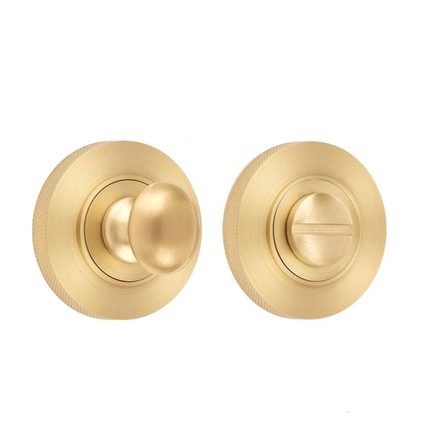 Burlington Turn and Release with Knurled Rose- Satin Brass - BUR80SB BUR55SB 