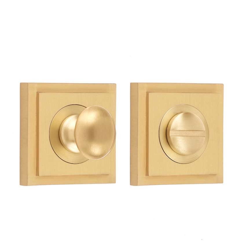 Burlington Turn and Release with a Stepped Square Rose - Satin Brass - BUR80SB BUR152SB