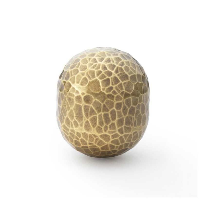 Alexander and Wilks Patrice Hammered Vertical Oval Cupboard Knob - AW827-ABZ 