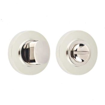 Burlington Round Turn and Release with Knurled Rose - Polished Nickel - BUR81PN BUR55PN Burlington Round Turn and Release with Knurled Rose - Polished Nickel - BUR81PN BUR55PN