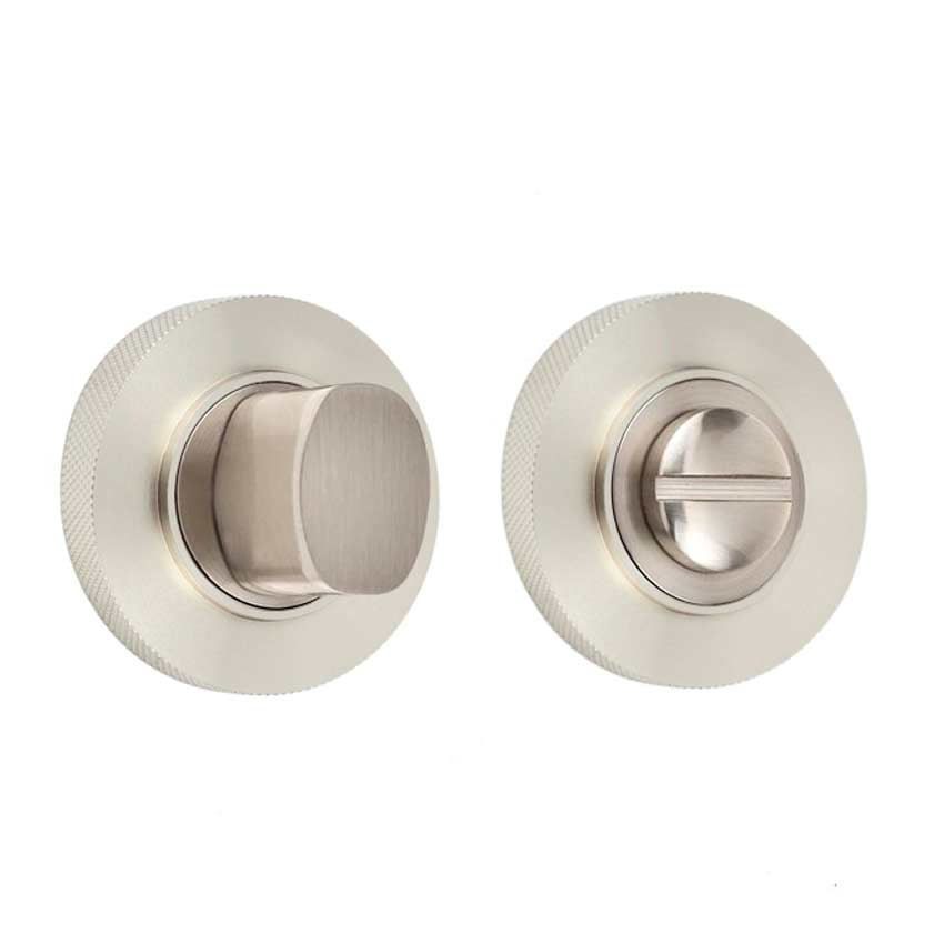 Burlington Round Turn and Release with Knurled Rose - Satin Nickel - BUR81SN BUR55SN