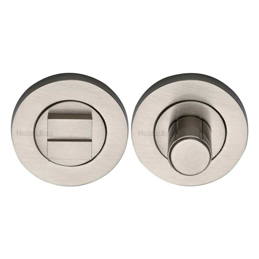 Bathroom & WC Thumb-turn & Release Door Lock in a Satin Nickel Finish - RS2030-SN