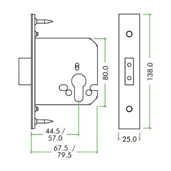 Euro-Profile Cylinder Dead Lock - ZUKD