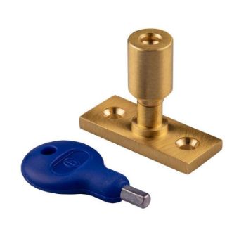 Locking Window Casement Stay Pin in Satin Brass - WF17SB 