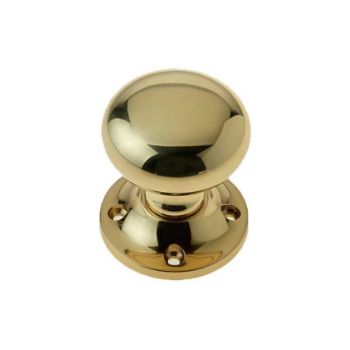 Mushroom Rim Mortice Door Knobs -Polished Brass- JV176APB