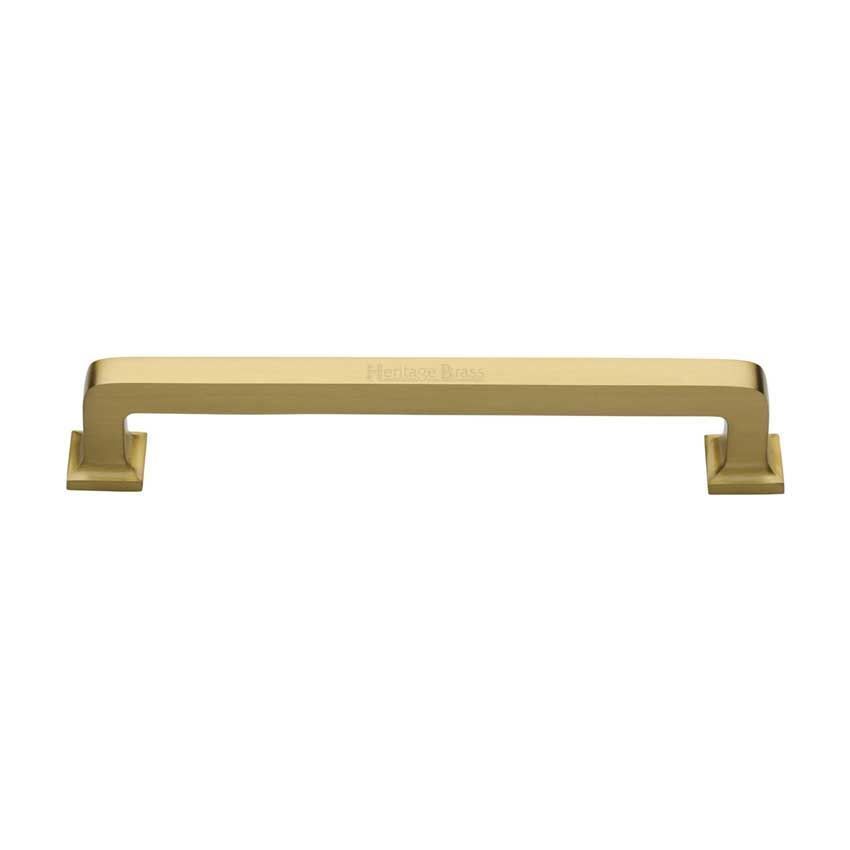 Square Vintage Cabinet Pull Handle in Satin Brass - C3964-SB