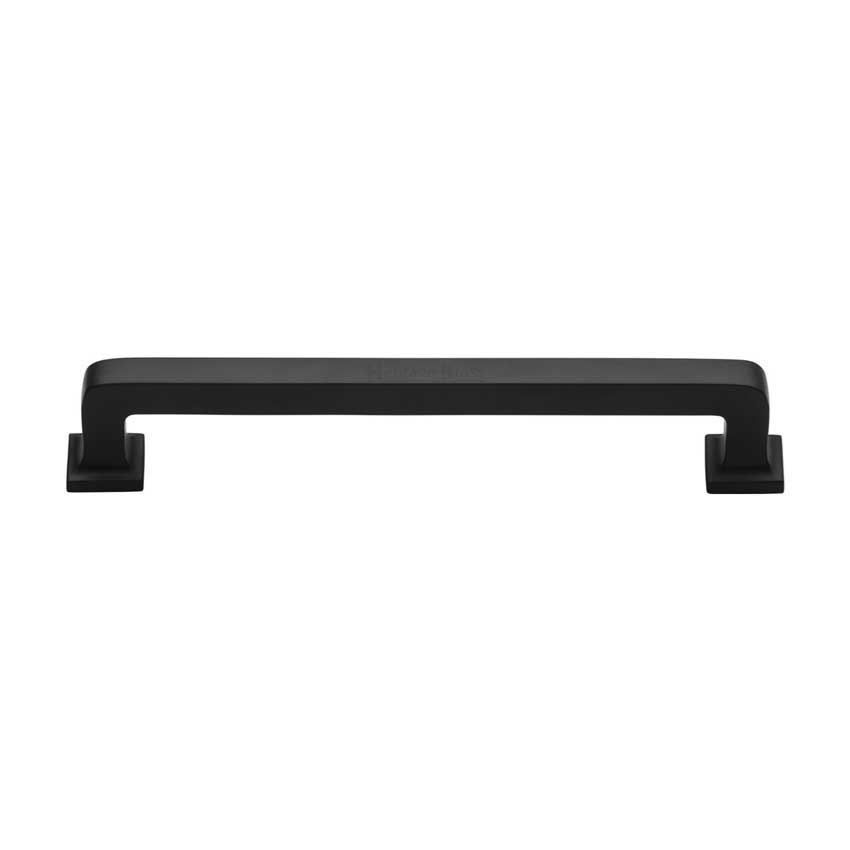 Square Vintage Cabinet Pull Handle in Matt Black - C3964-BKMT 