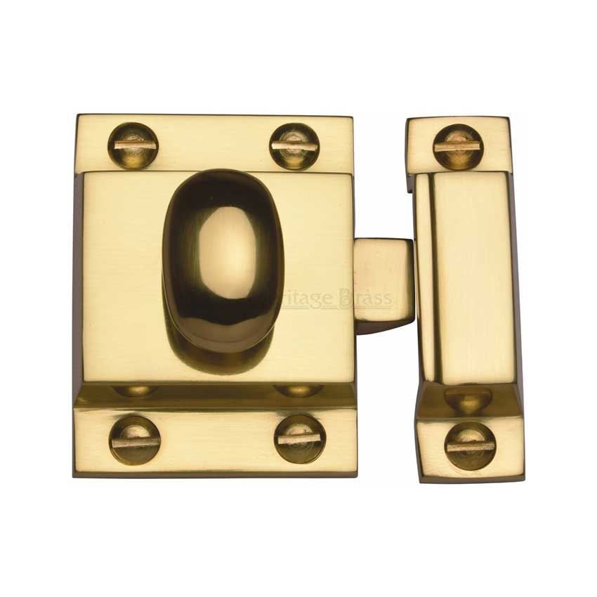 Oval Turn Cupboard Latch in Polished Brass - V1112-PB