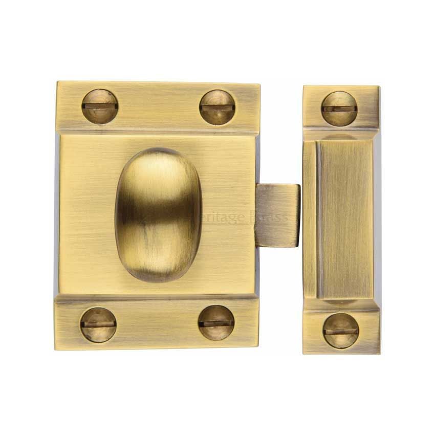 Oval Turn Cupboard Latch in Antique Brass - V1112-AT