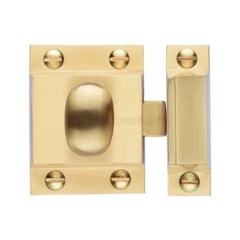 Oval Turn Cupboard Latch in Satin Brass - V1112-SB Oval Turn Cupboard Latch in Satin Brass - V1112-SB