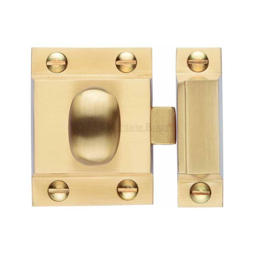 Oval Turn Cupboard Latch in Satin Brass - V1112-SB