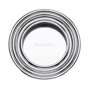 Round Reeded Flush Pull in Polished Chrome - C1837-PC  Round Reeded Flush Pull in Polished Chrome - C1837-PC