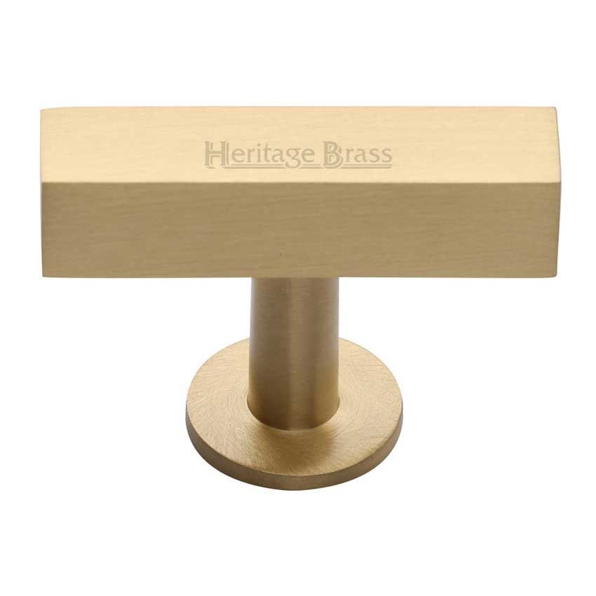 Symmetrical Square Cabinet Knob in Satin Brass - C4765-SB