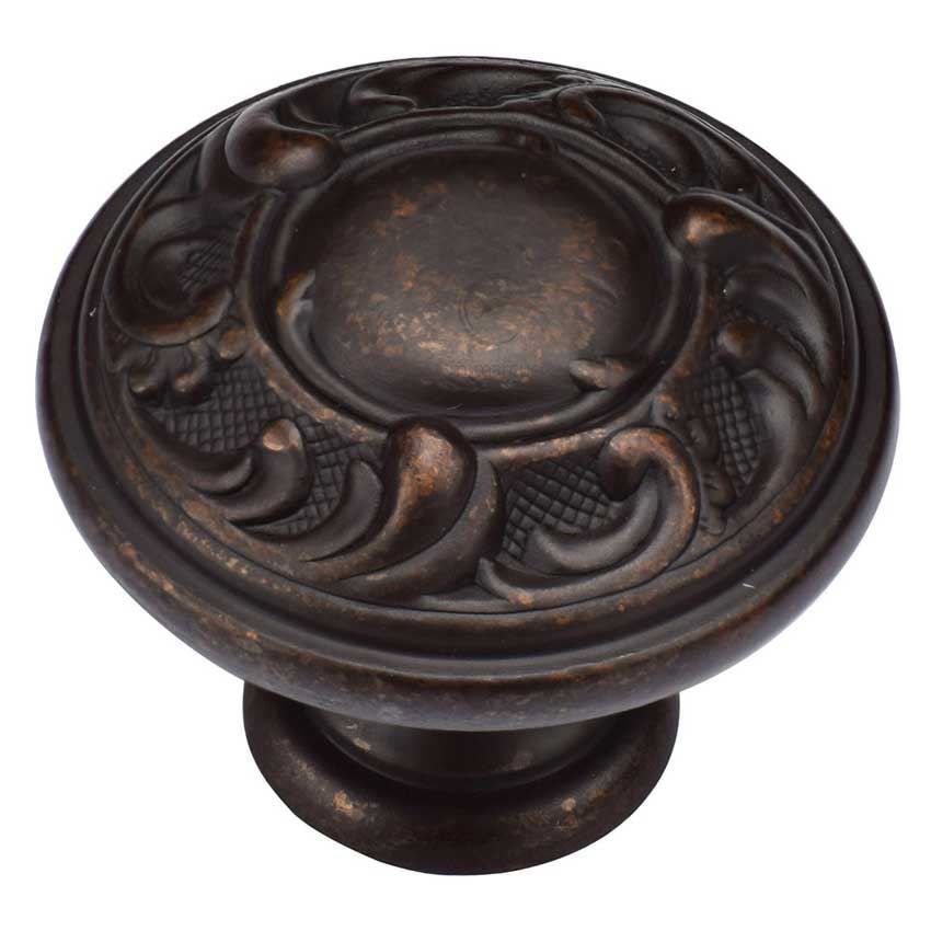 Vintage Round Cabinet Knob in Matt Bronze - TK4401-035-LBN 