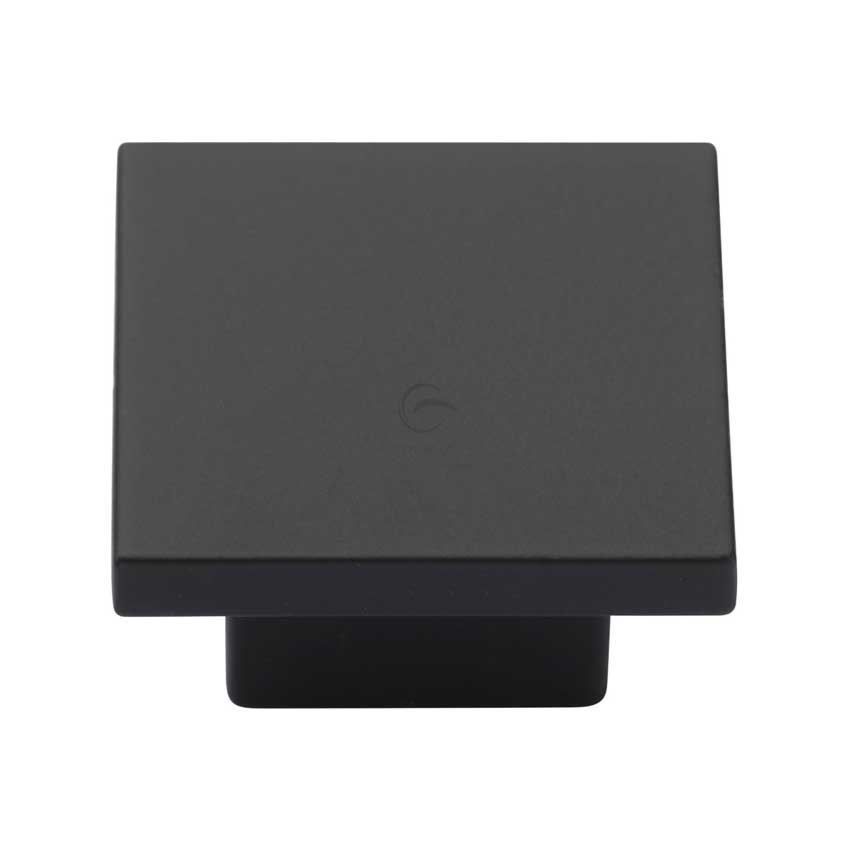 Classic Square Silk Touch Cabinet Knob in Matt Black - TK1254-SBK