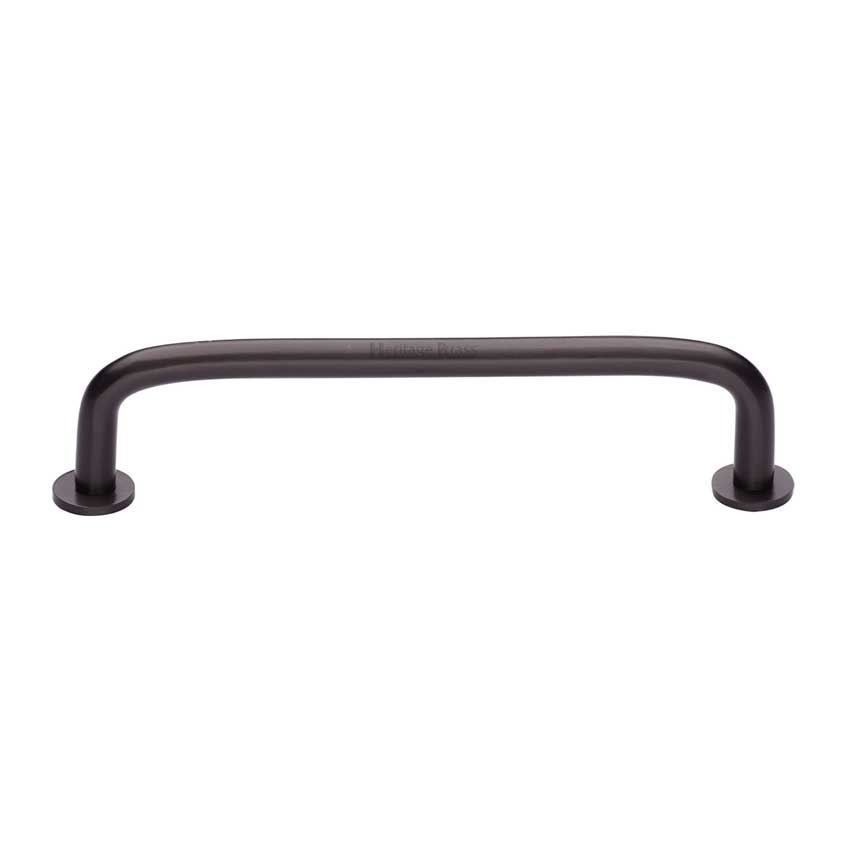 Wire Cabinet Pull Handle with Rose in Matt Bronze - C2156-MB