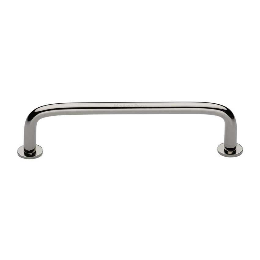 Wire Cabinet Pull Handle with Rose in Polished Nickel - C2156-PNF
