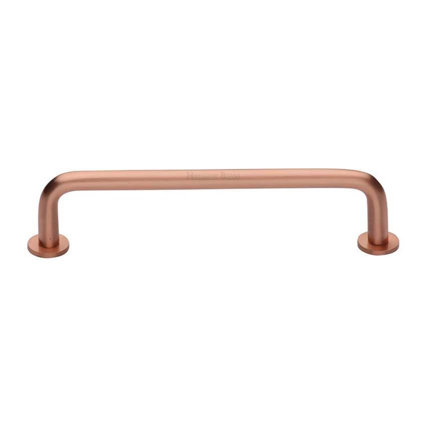 Wire Cabinet Pull Handle with Rose in Satin Rose Gold - C2156-SRG