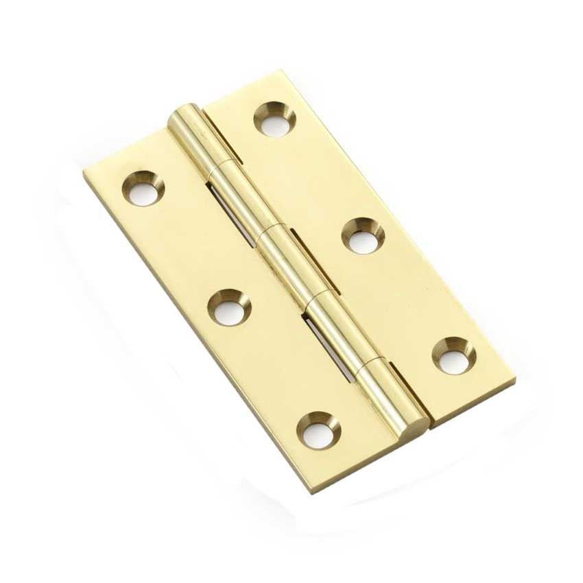 Solid Brass Cabinet Butt Hinges in Polished Brass - AW050-CH-PB 