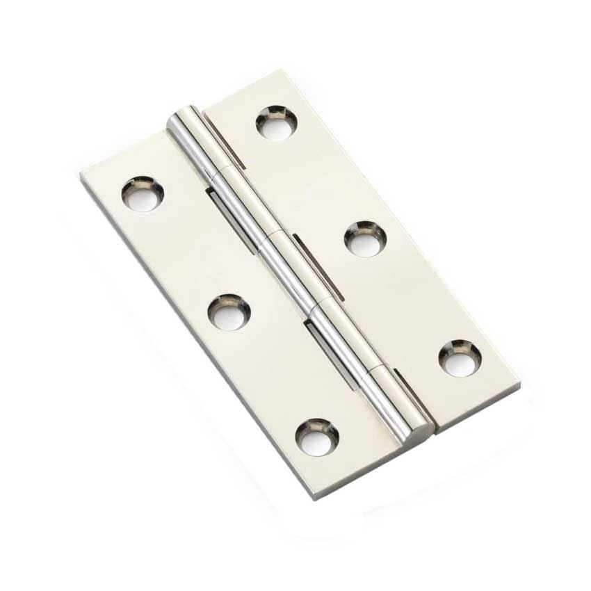 Solid Brass Cabinet Butt Hinges in Polished Nickel - AW050-CH-PN