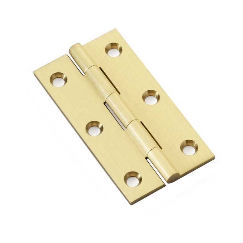 Solid Brass Cabinet Butt Hinges in Satin Brass - AW050-CH-SB 