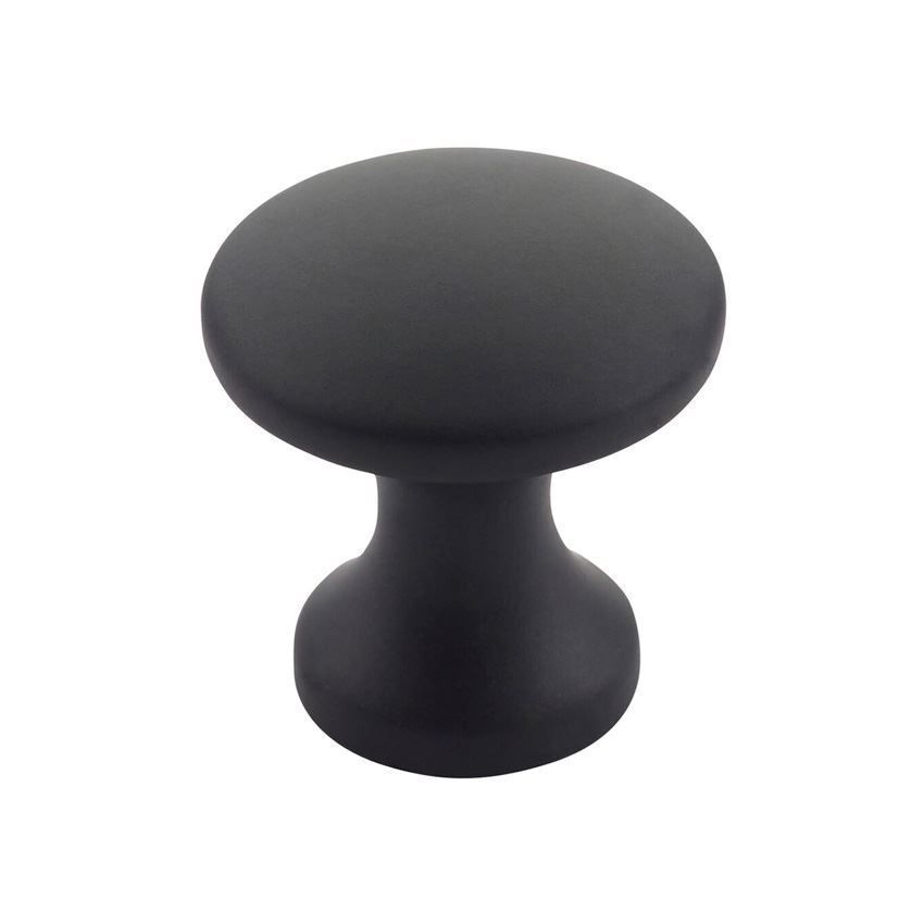 Round Cabinet Knob in Matt Black - TDFK24-MB 