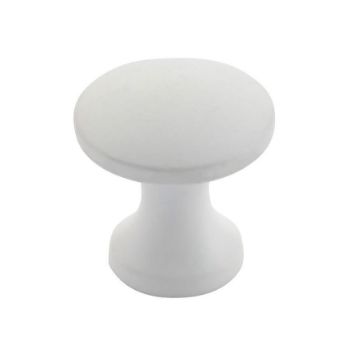 Round Cabinet Knob in Matt White - TDFK24-MW  Round Cabinet Knob in Matt White - TDFK24-MW