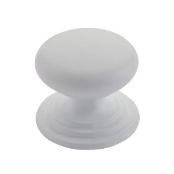 Round Cabinet Knob in Matt White - TDFK37-MW  Round Cabinet Knob in Matt White - TDFK37-MW