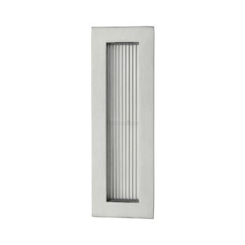 Reeded Rectangular Flush Pull in Satin Chrome - C1865-SC