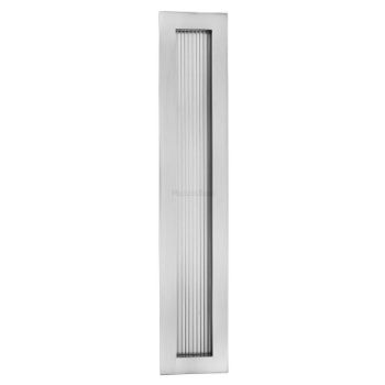 Reeded Rectangular Flush Pull in Satin Chrome - C1865-SC