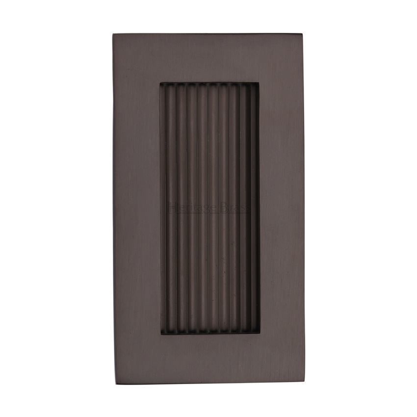 Reeded Rectangular Flush Pull in Matt Bronze - C1865-MB